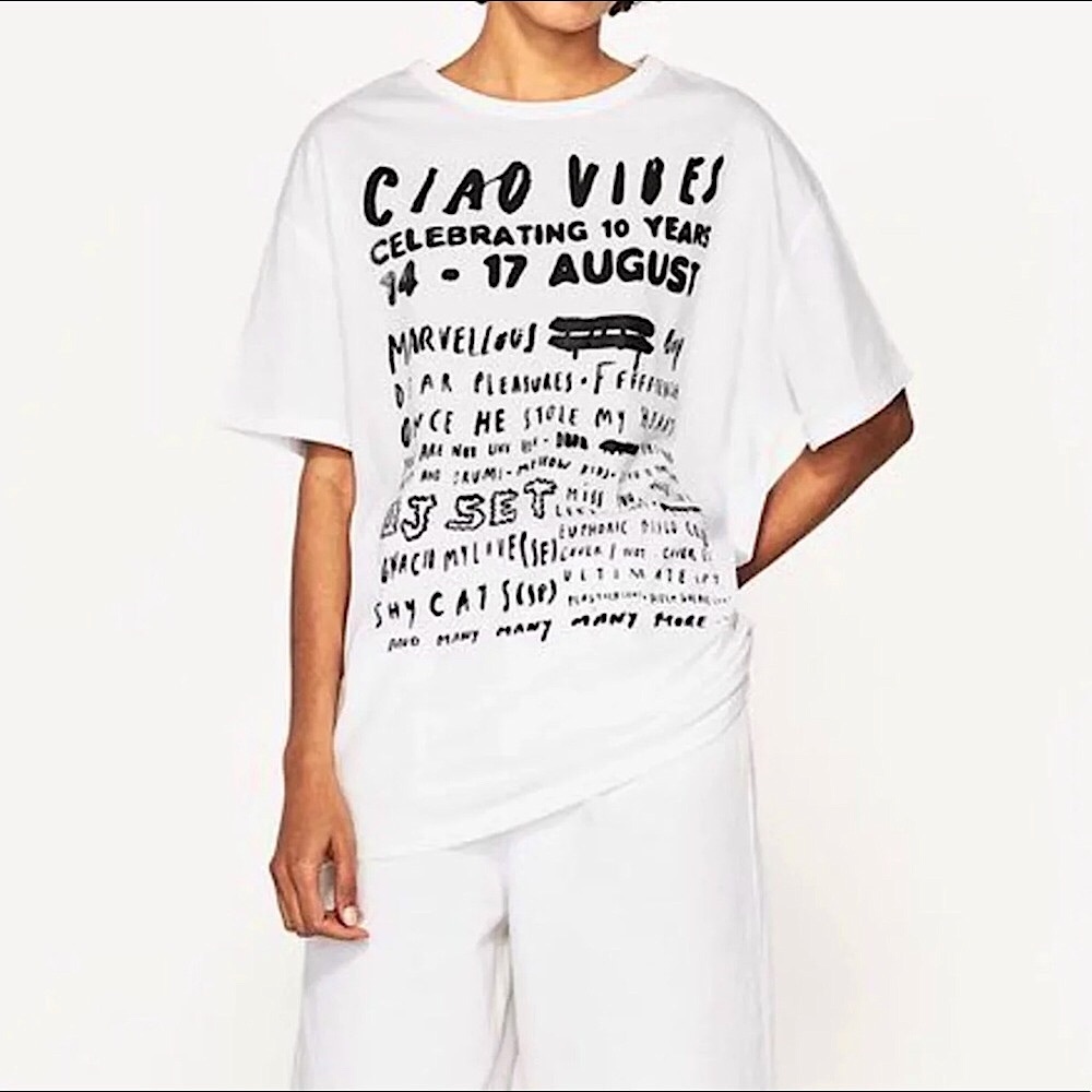 Rare ZARA Ciao Vibes Oversized Tee